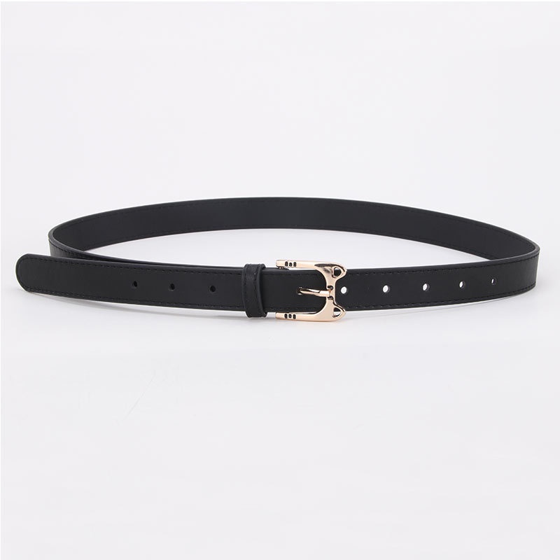 Thắt Lưng Da PU Khóa Kim Loại Hình Mèo Dễ Thương Cho Nữ