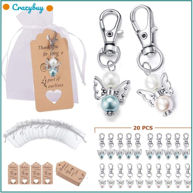 Cr Set 20 Móc Khóa Thiên Thần Bằng Kim Loại Xinh Xắn