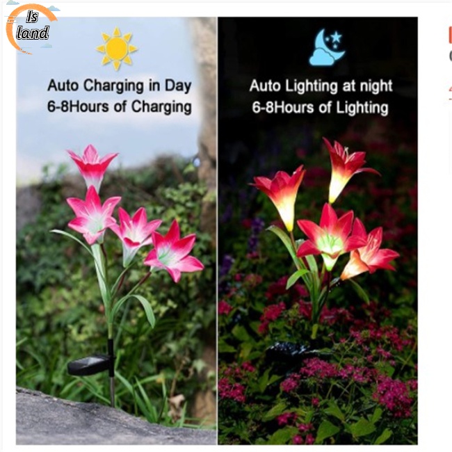 Dây Đèn Led 4 Hoa Lily Ip65 Chống Thấm Nước Tùy Chỉnh Tiện Dụng Trang Trí Lối Đi Sân Vườn