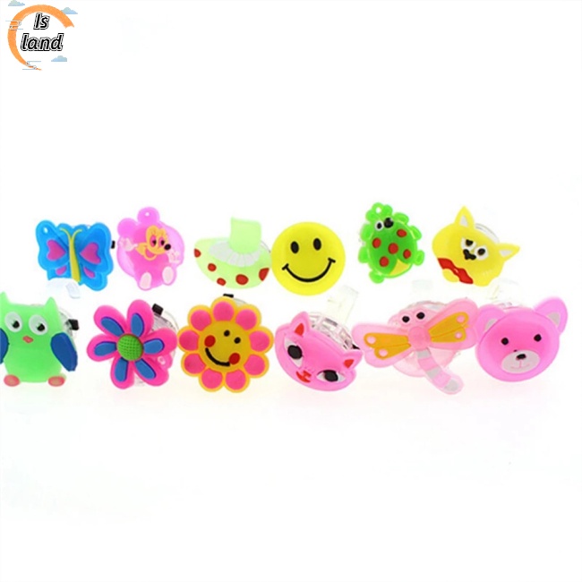 Nhẫn Cao Su Mềm Mại Co Giãn Có Đèn Led Phát Sáng Hoạt Hình Cho Bé