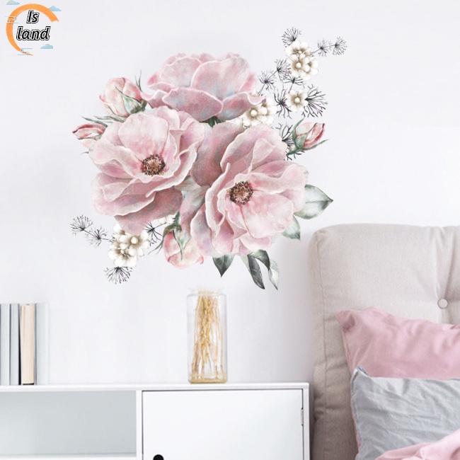 Sticker Dán Tường Họa Tiết Hoa Mẫu Đơn Trang Trí Nội Thất