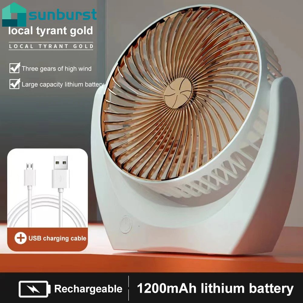 Quạt Làm Mát Mini 3 Cánh Cắm Sạc USB Để Bàn Xoay Được 3 Tốc Độ Yên Tĩnh