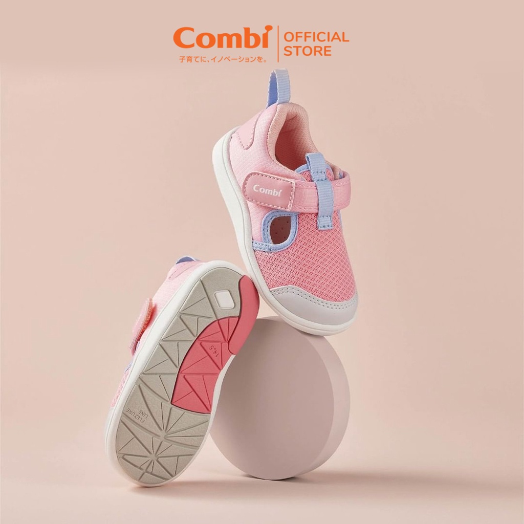 Giày Combi S-Go đế định hình A2201 màu xanh ngọc/Hồng/Xanh xám