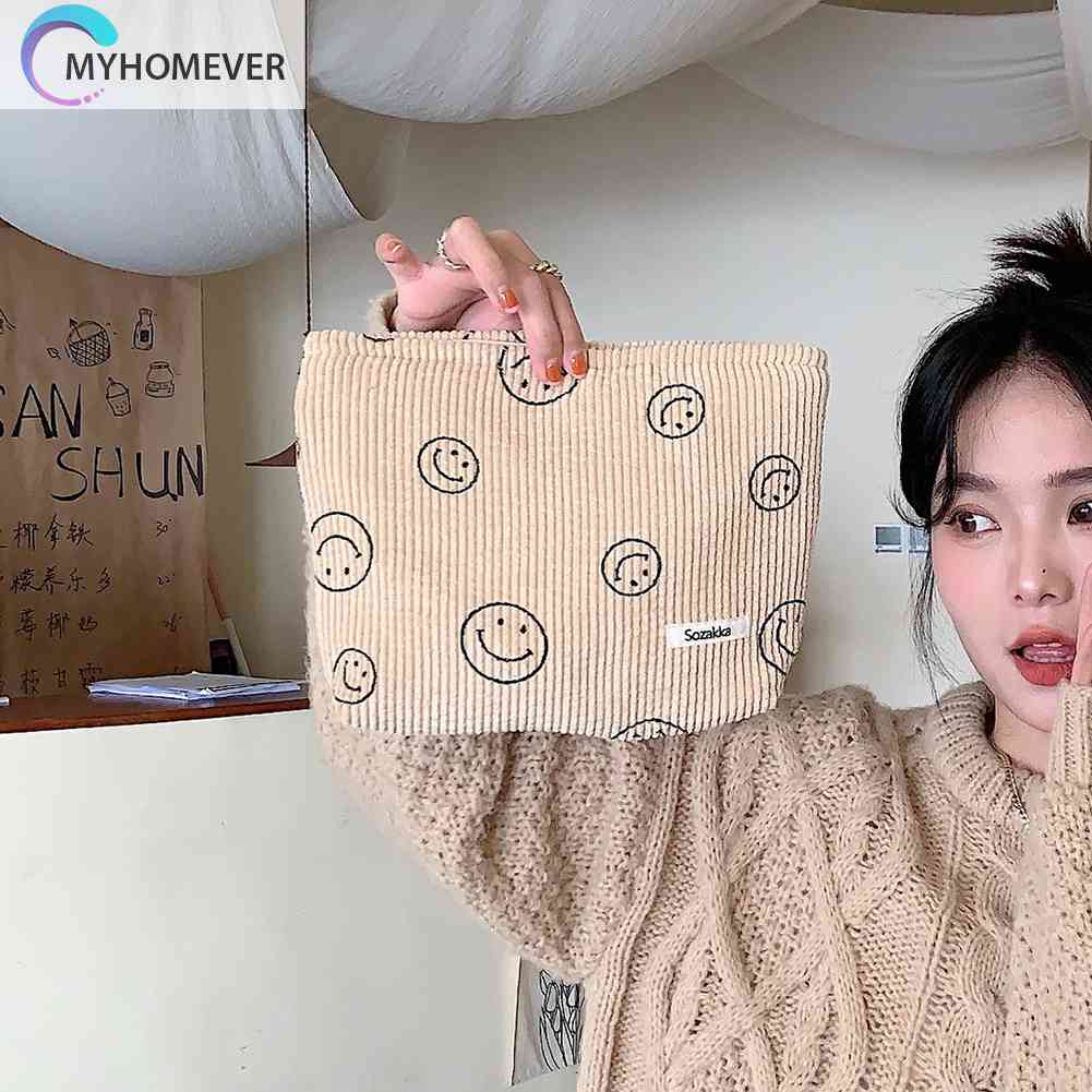 Túi Đựng Mỹ Phẩm Bằng Vải Nhung Có Thể Giặt Sạch Tiện Dụng