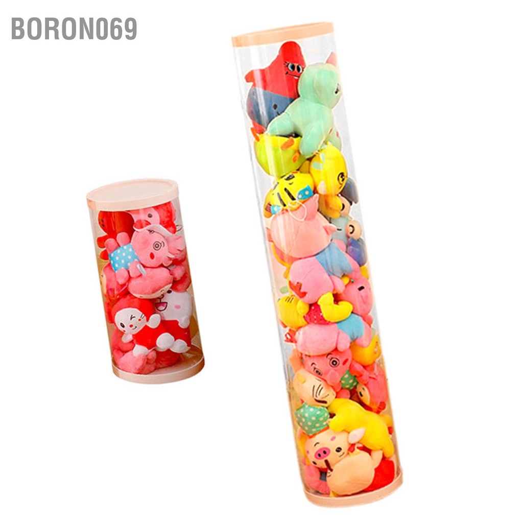 Boron069 Búp Bê Sang Trọng Xô Lưu Trữ Trong Suốt Đồ Chơi Trẻ Em Giỏ Đựng Hộp Dung Tích Lớn PVC Ống Hình Trụ