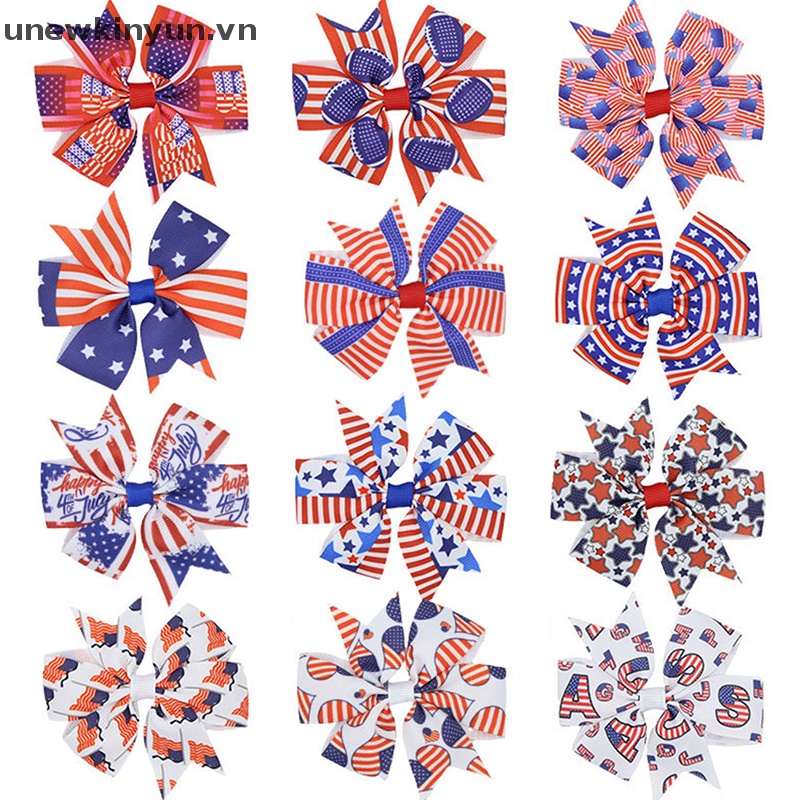 Kẹp Tóc Hình Nơ / Ngôi Sao / Lá Cờ Mỹ Độc Lập