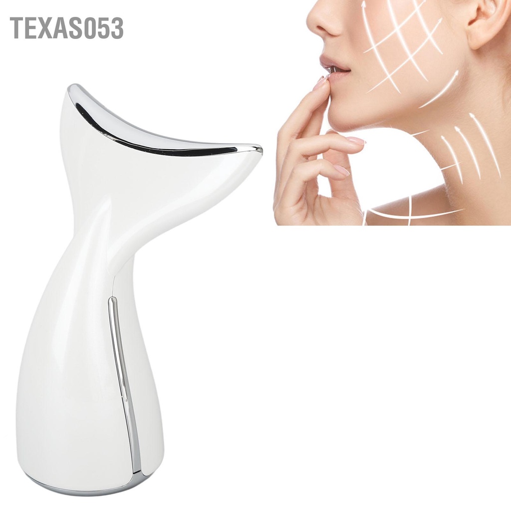 Texas053 Máy mát xa nâng cổ 3 đèn màu thúc đẩy collagen rung tần số cao Thiết bị làm săn chắc da