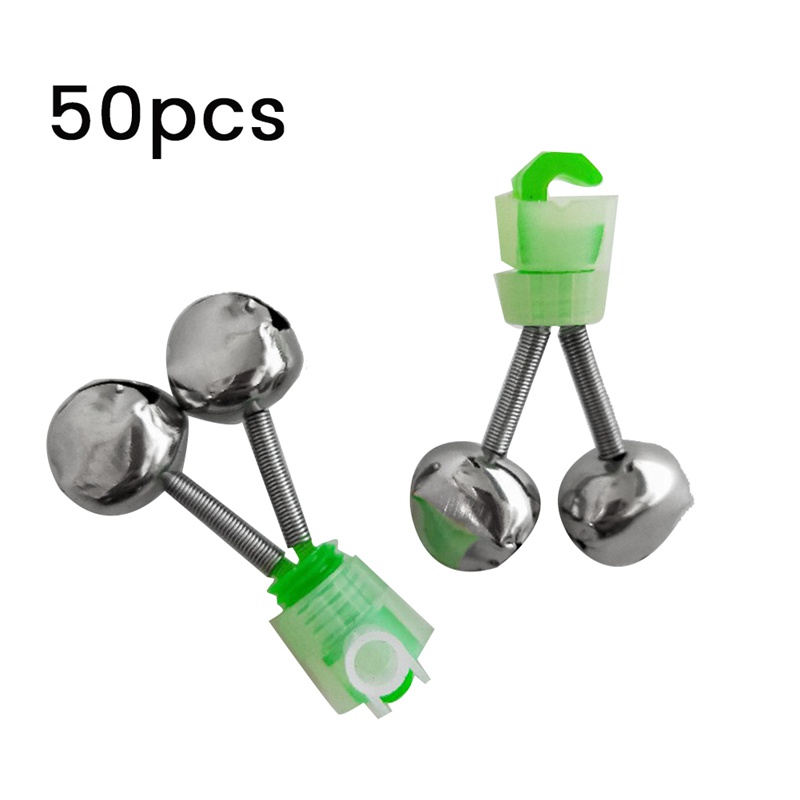 50 cái Chuông xoắn ốc đôi Câu cá Báo động Cắn câu cá Ban đêm Ngoài trời Cần câu cá Mẹo Clip Phụ kiện công cụ