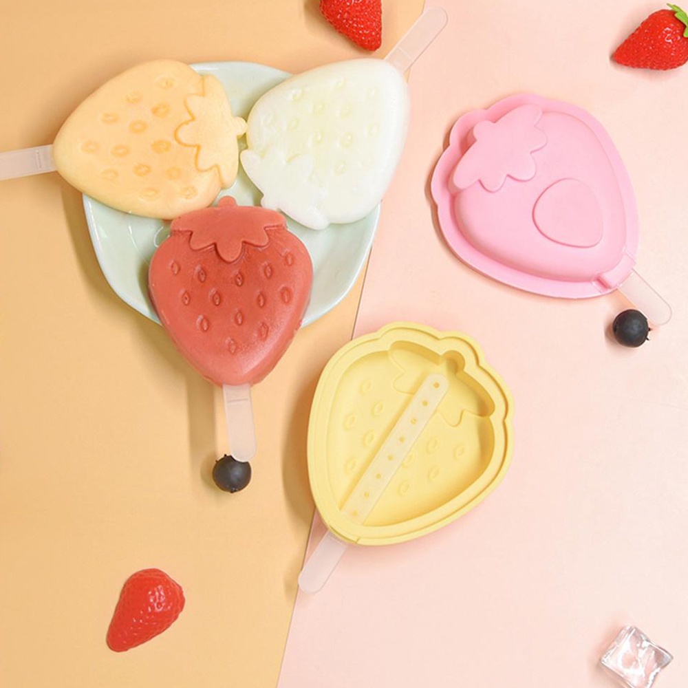 Khuôn Silicone Làm Kem / Sô Cô La / Đá Viên Hình Trái Dâu / Lê Sáng Tạo