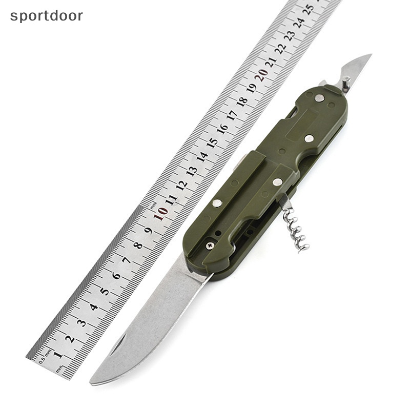 Bộ Dụng Cụ Ăn Uống Bằng Thép Không Gỉ Màu Xanh Lá Quân Đội Có Thể Gấp Gọn Mang Đi Cắm Trại / Du Lịch [out]