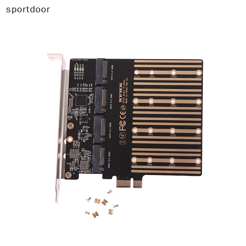 Adapter Chuyển Đổi PCIE Sang M2 PCI Express X1 3.0 4 Cổng B Key M.2 NGFF SATA SSD
