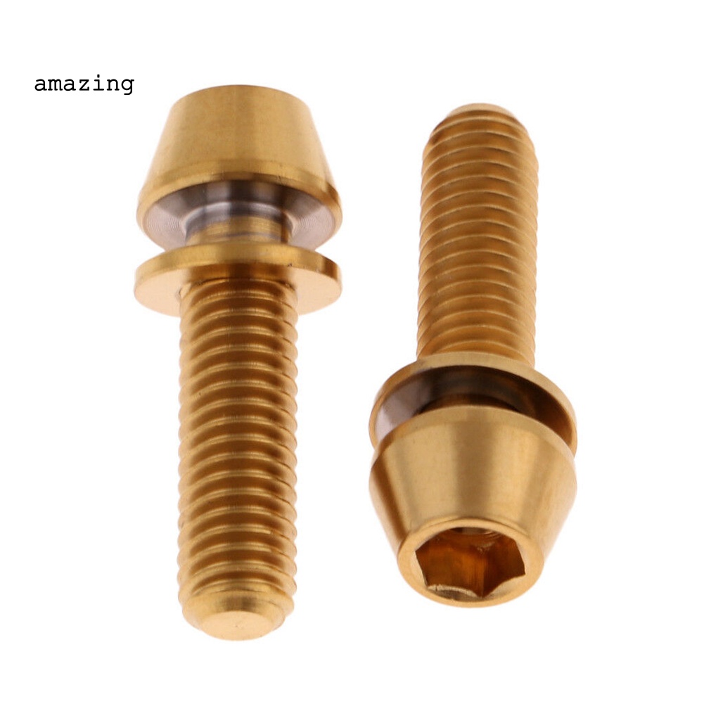 Bộ 2 Ốc Vít Bằng Hợp Kim Titan Kèm Vòng Đệm Chuyên Dụng Cho Xe Đạp Leo Núi