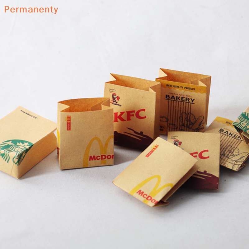 Set 5 Túi Giấy Đựng Bánh Hamburger / Khoai Tây Chiên Đồ Chơi Búp Bê