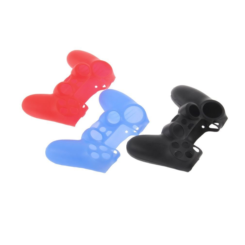Silicone Case Non-Slip Material Ribbed Grip Skin Shell Cover Gamepad Controller Handle Console Covers For Ps4S [Q/7]