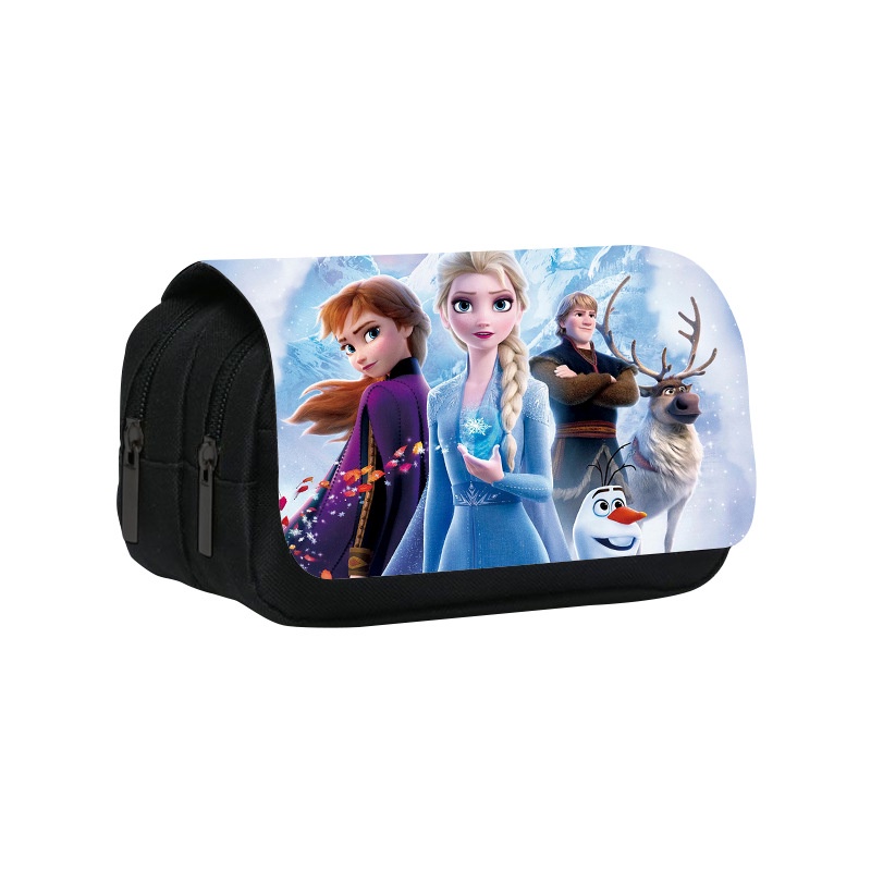 Túi Đựng Bút Hai Ngăn Nắp Lật In Hình Frozen Sức Chứa Lớn