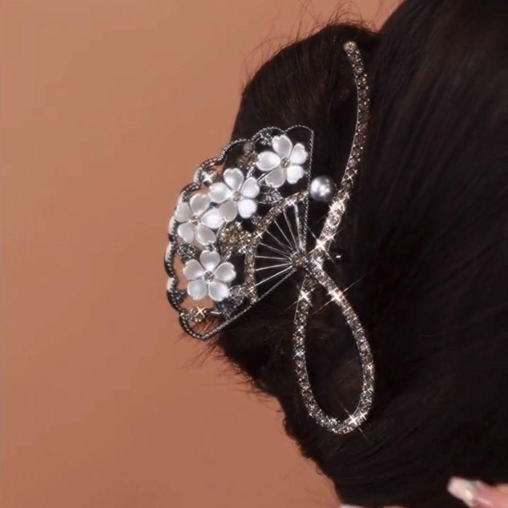 Bộ 2 Kẹp Tóc Đuôi Ngựa Bằng Hợp Kim Chống Trượt Phong Cách Vintage Sang Trọng