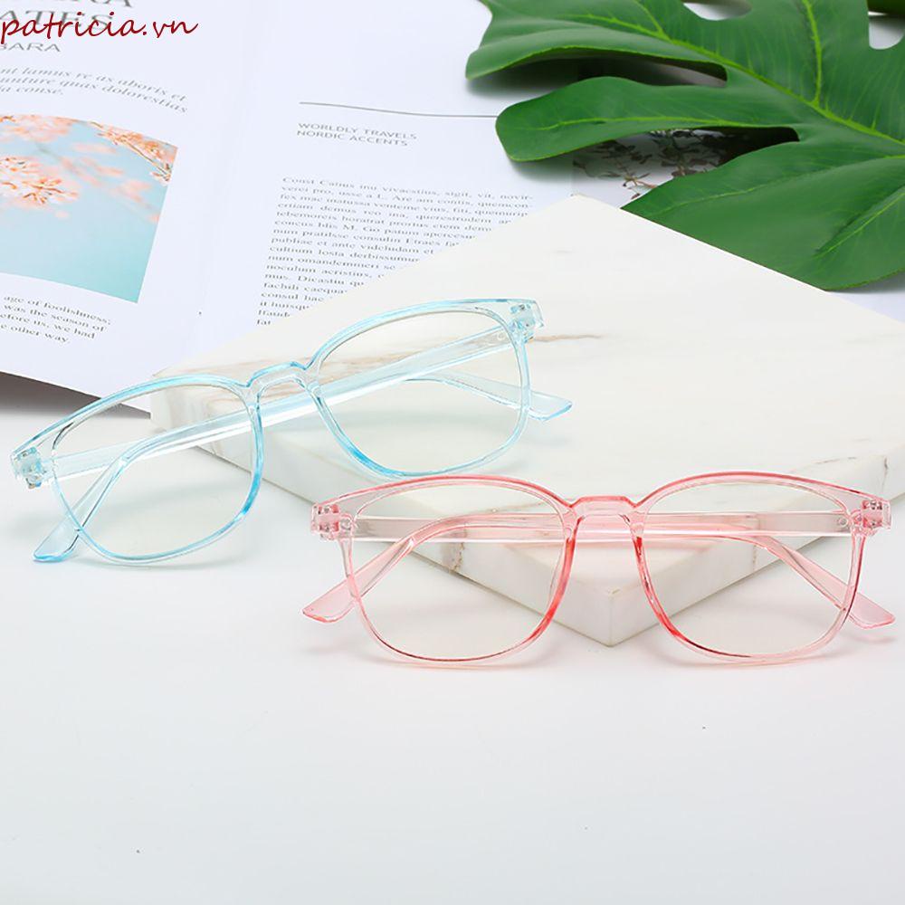 Mắt Kính Gọng Kim Loại Tròng Phẳng Chống Lóa Thời Trang Cho Nữ