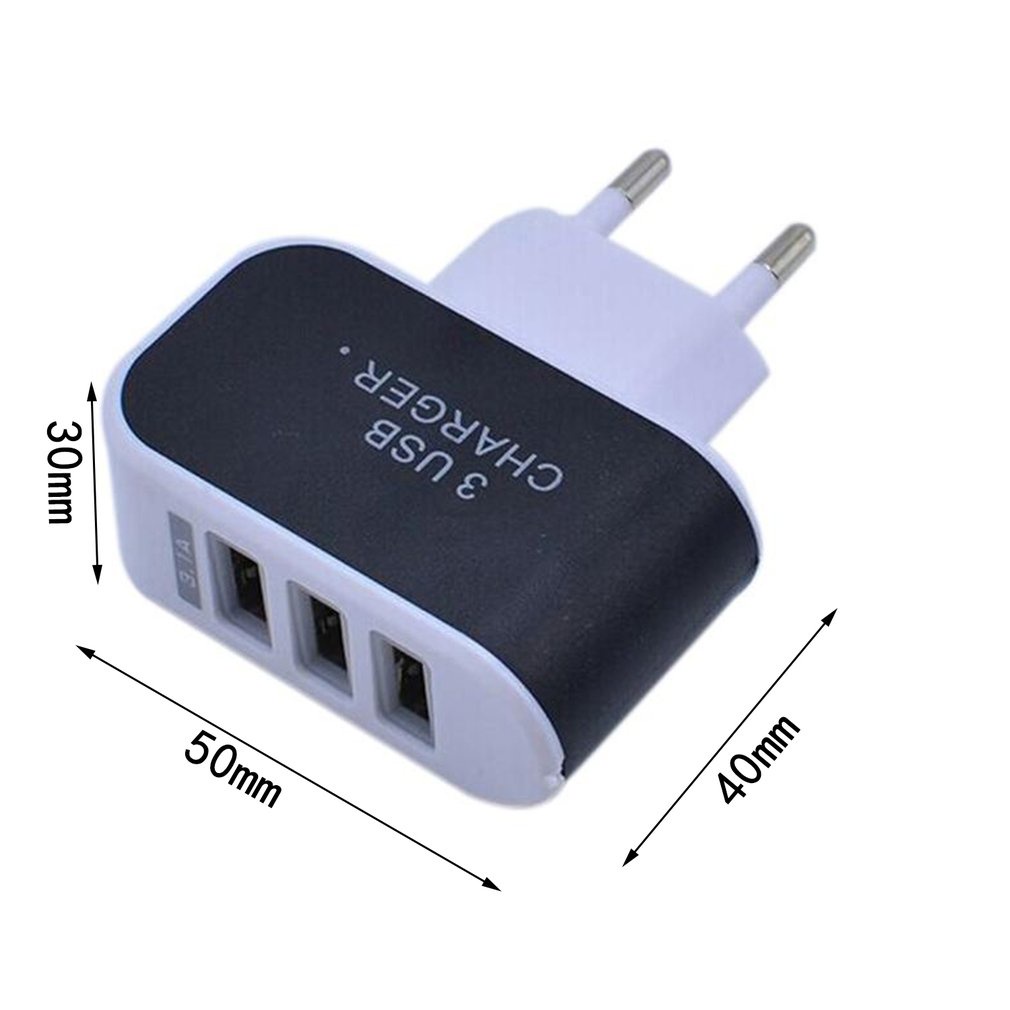 Triple Usb Port Home Travel Charger Adapter Smart Charging Head [Q/1]