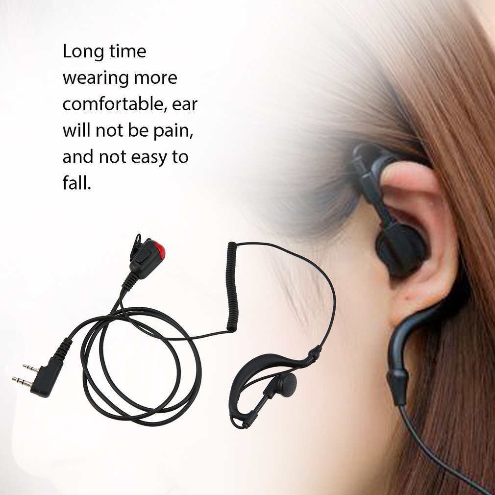 2 Pin Earphone With Microphone Ptt Earpiece Headset For Kenwood Baofeng Uv5R 888 S Radio [Q/1]