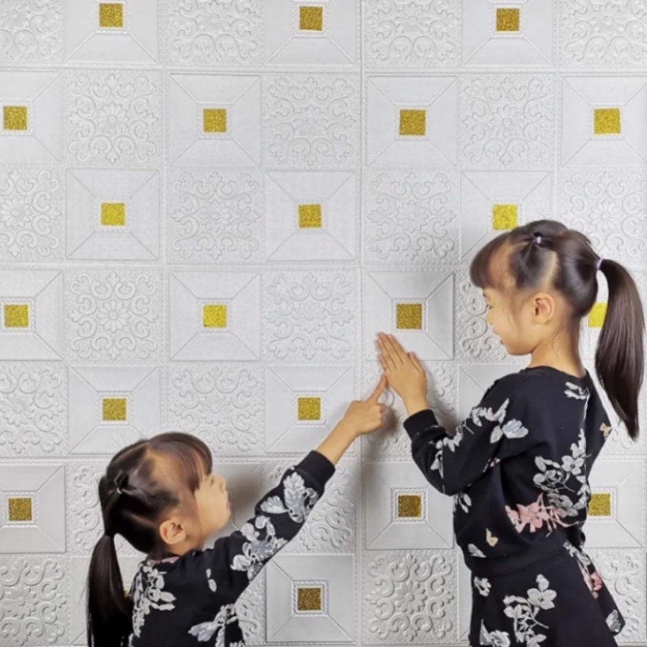Miếng Dán Tường 3D Bằng Xốp 3D Tự Dính Cách Âm Chống Thấm Nước