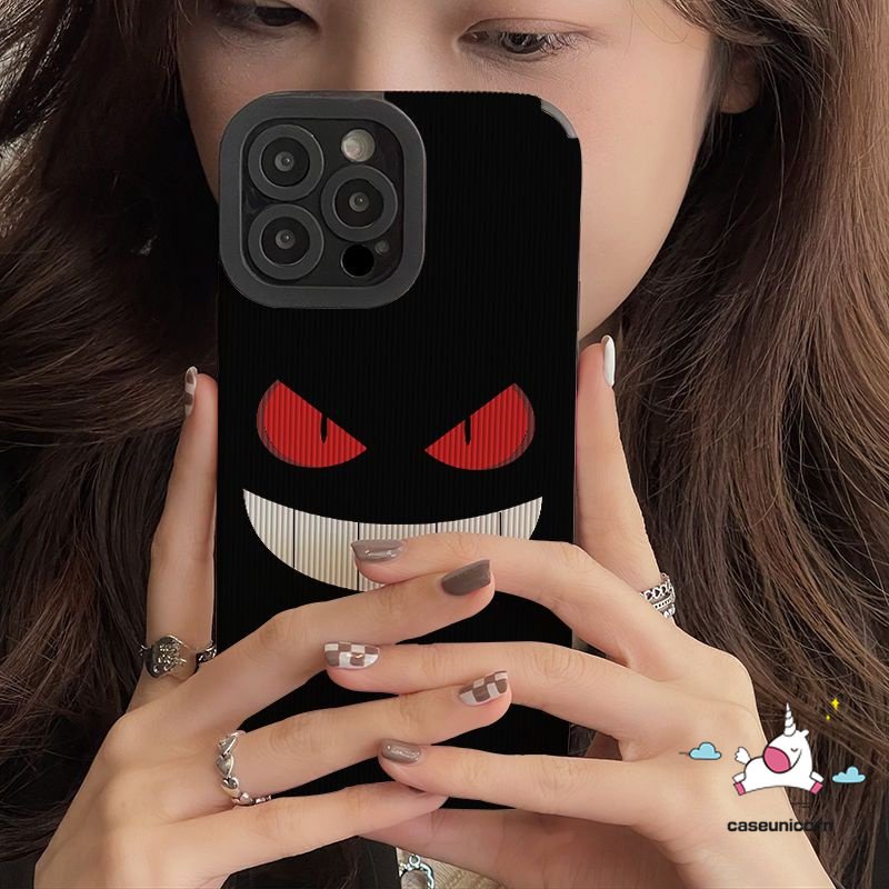 Ốp Điện Thoại Da Silicon Mềm Chống Sốc Họa Tiết Chữ Mặt Cười Màu Tương Phản iPhone 7Plus 11 14 12 13 Pro MAX 7 8 Plus X XR XS MAX