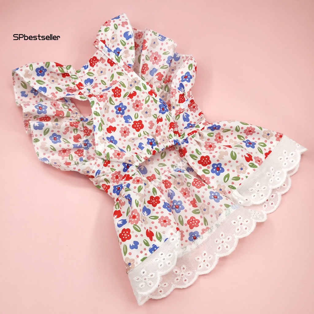 Spbestsellkr Trang Phục Thấm Hút Mồ Hôi Thoáng Khí Nhanh Chóng Không Làm Hại Mồ Hôi Phối Ren Hoa Cho Thú Cưng