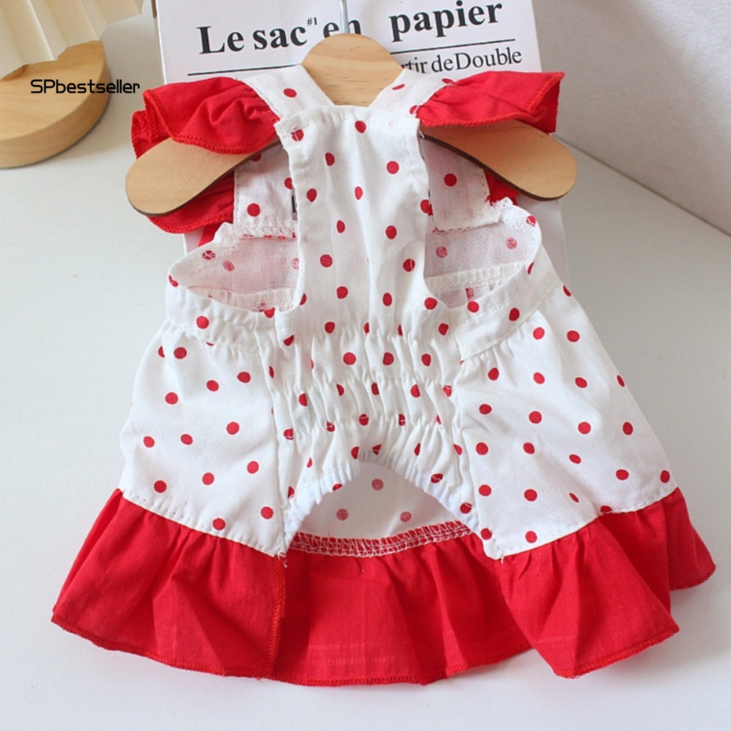 Spbestsellkr Đầm Công Chúa Thắt Nơ Đỏ Chấm Bi Phong Cách Ngọt Ngào Thời Trang Xuân Hè Cho Thú Cưng