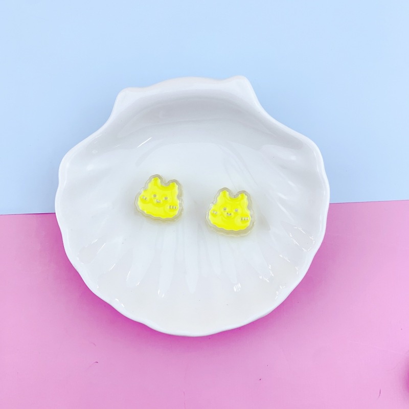 Set 10 Hạt Xâu Chuỗi Hình Thỏ Hoạt Hình Bằng Acrylic Trong Suốt