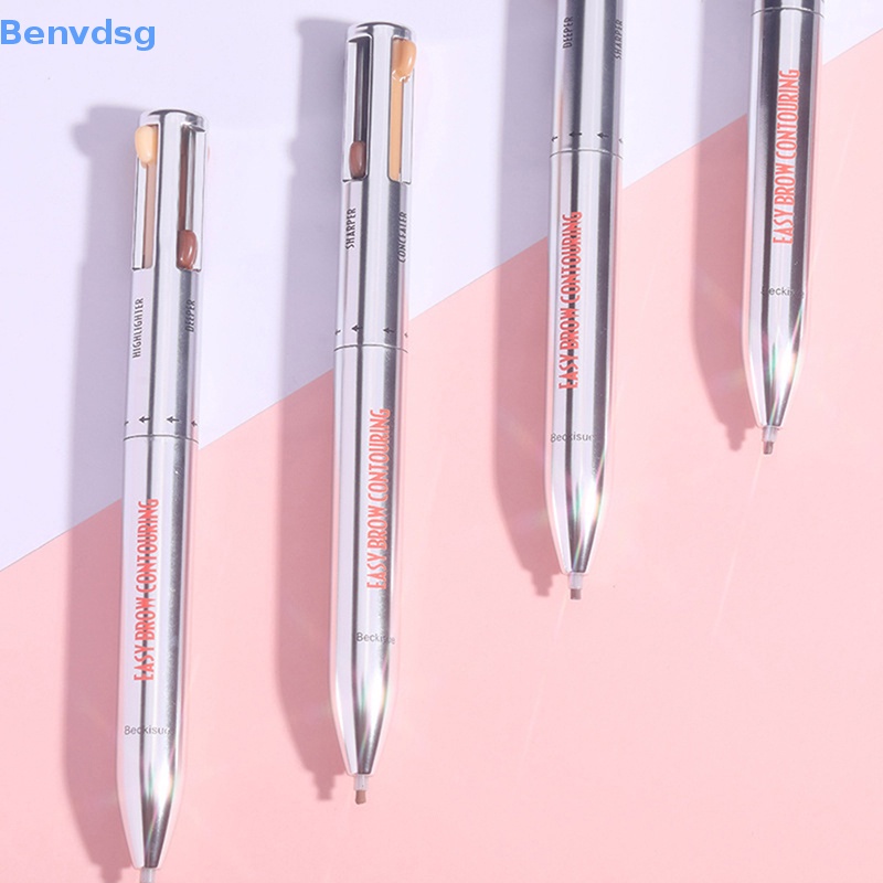 Bút Kẻ Lông Mày 4 Trong 1 4 Màu Sắc Tùy Chọn Chống Thấm Nước Và Mồ Hôi