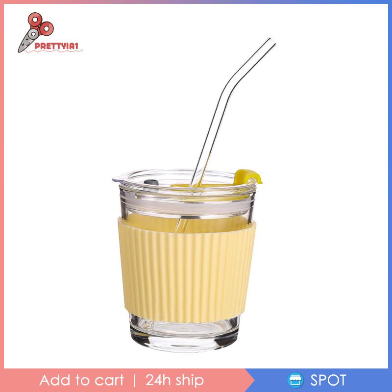 [Prettyia1] Cốc Thủy Tinh Uống Nước / Trà / Cà Phê / Đá 350ml