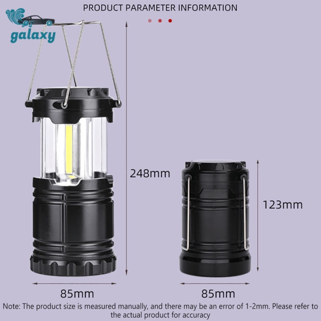 Galaxy Bộ 4 Đèn Pin Led Cob Có Thể Thu Gọn Kèm Móc Treo Tiện Dụng Mang Theo Du Lịch Cắm Trại