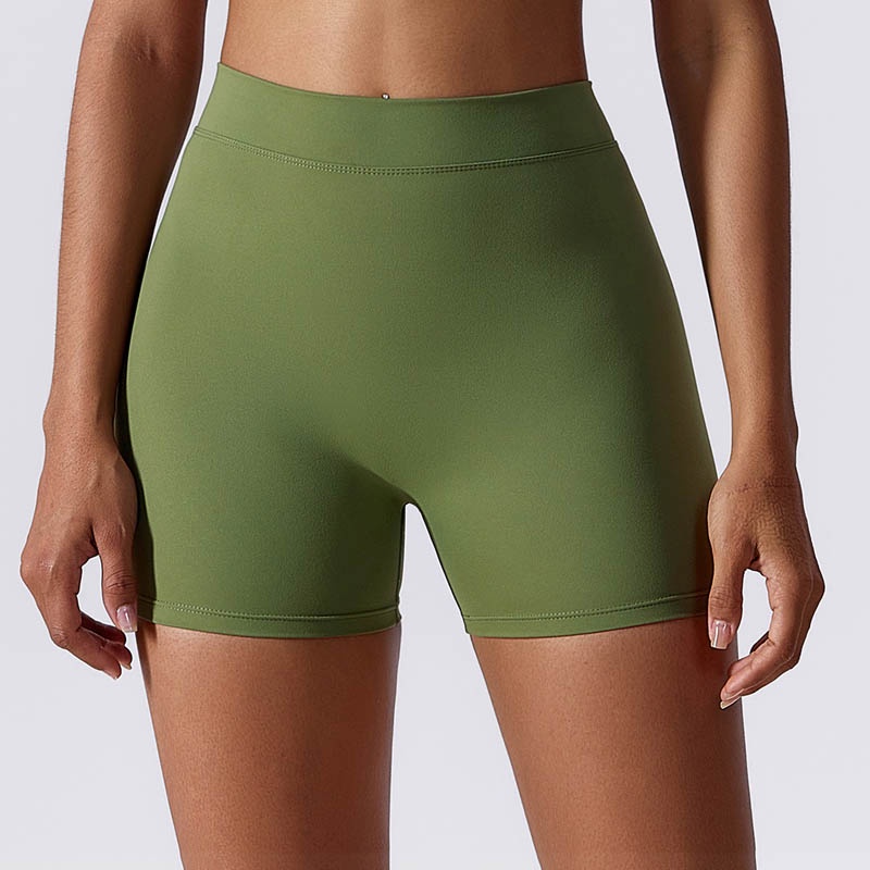 Quần short ANRAN tập yoga lưng cao chữ V khoét sâu co giãn tốt thời trang