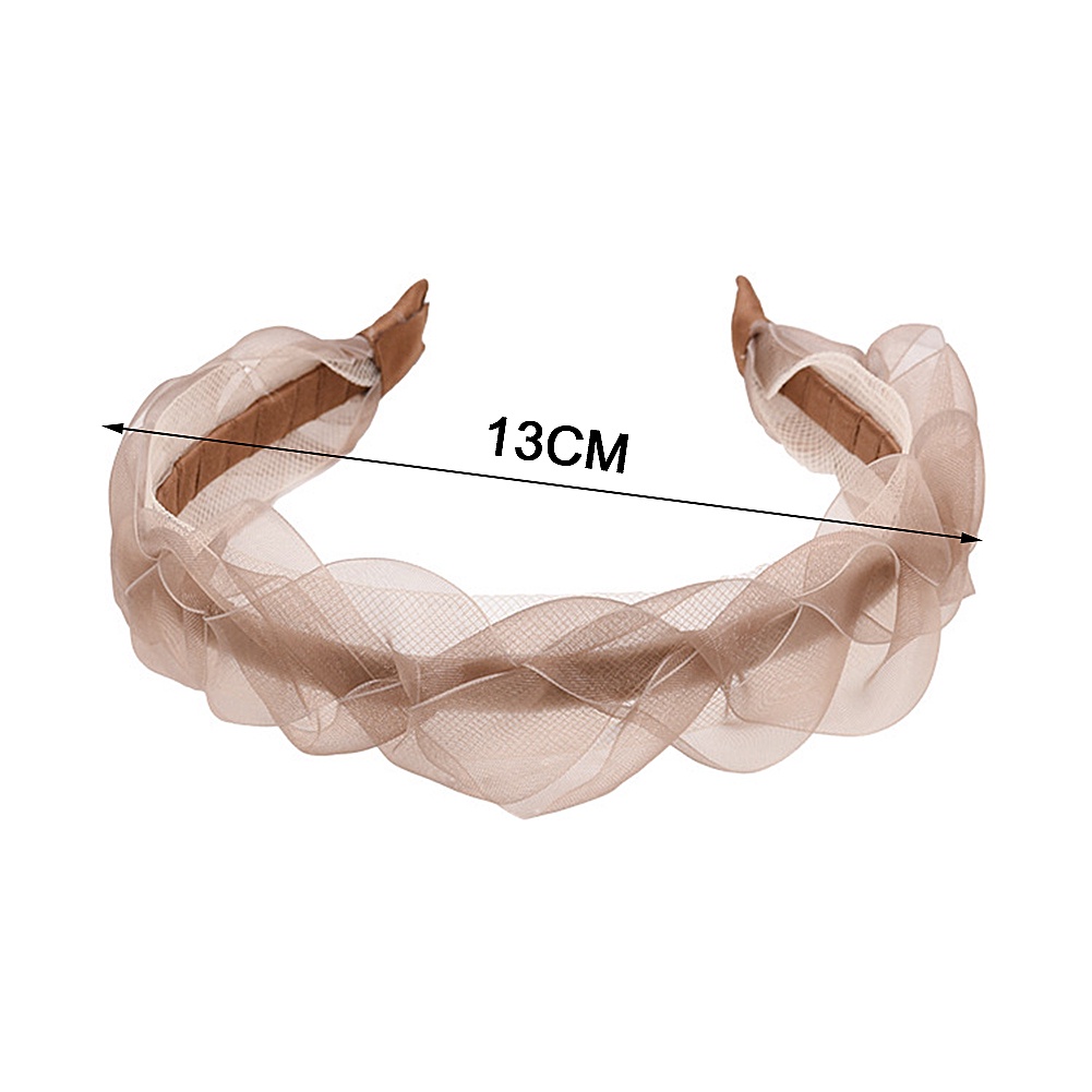 Băng Đô Cài Tóc Phối Lưới Gợn Sóng Phong Cách Vintage Thanh Lịch