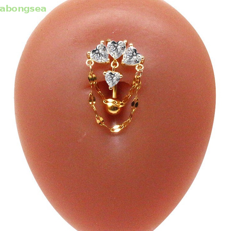 Khuyên RốN HìNh Tim BằNg ThéP Không Gỉ ĐíNh Đá Xinh XắN