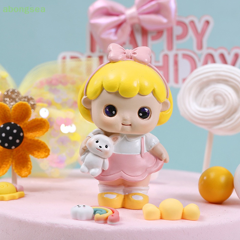 Tượng Resin Hình Cô Gái Vẽ Nguệch Ngoạc Bằng Nhựa Resin Trang Trí Bánh Kem Sinh Nhật Cho Bé