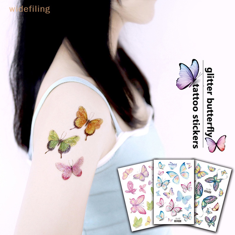 Hình Xăm Dán Tạm Thời Hình Cánh Bướm Thời Trang Cho Nữ