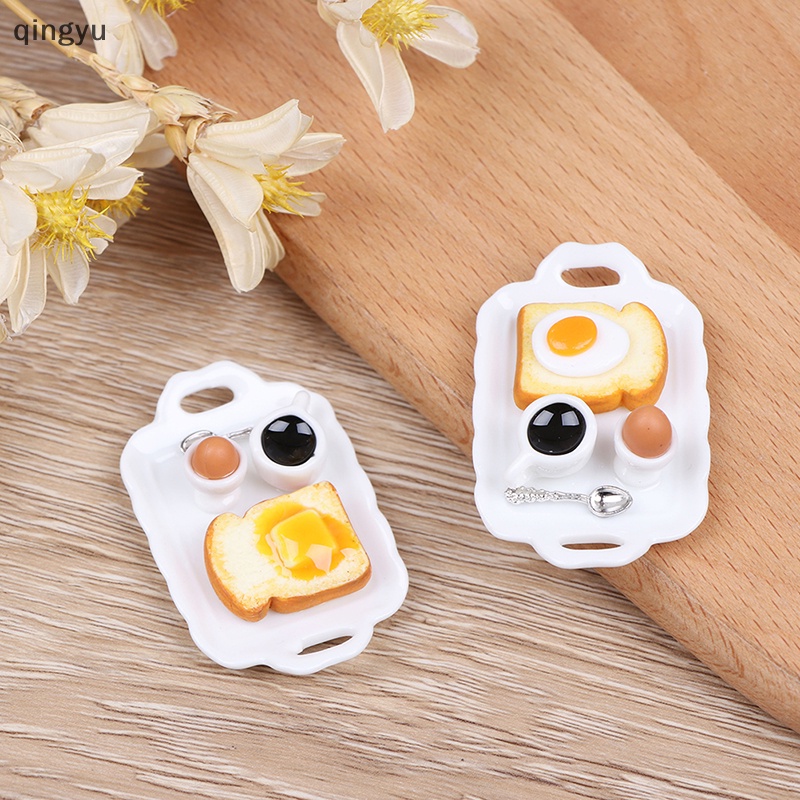 Bộ Mô Hình Bữa Sáng Đồ Ăn Sáng Cho Nhà Búp Bê Tỷ Lệ 1: 12