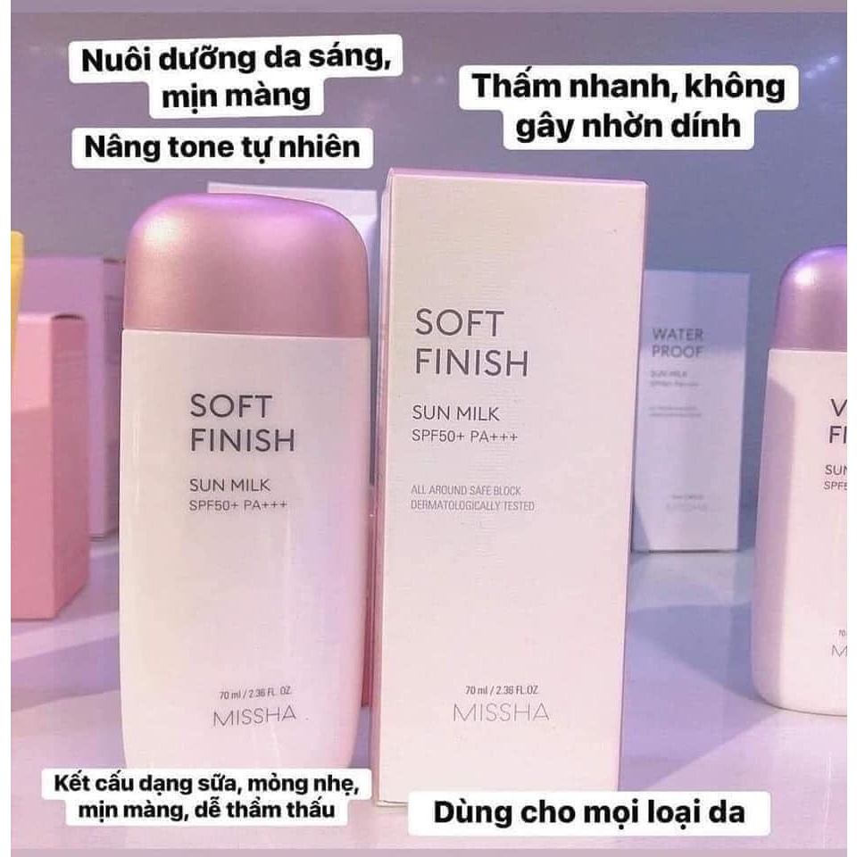 Kem Chống Nắng Missha Soft Finish Sun Milk SPF50 70ML