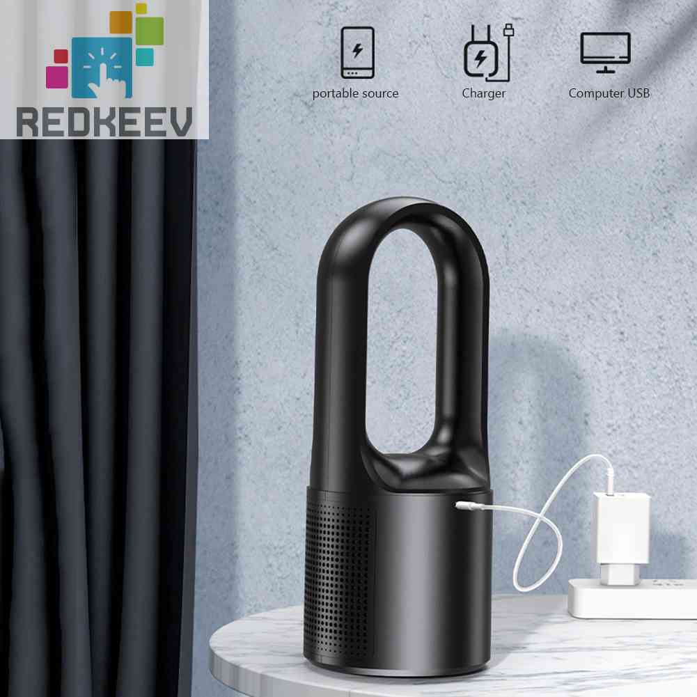 Quạt Làm Mát Không Cánh 6 Tốc Độ Tùy Chỉnh Kèm Sạc USB Tiện Dụng Cho Gia Đ