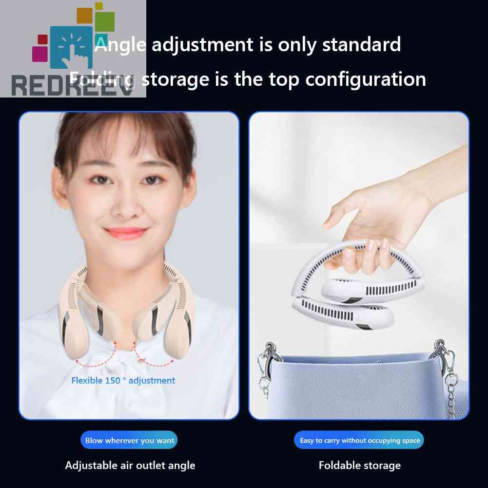 Quạt Đeo Cổ Không Cánh Thoải Mái Có Thể Gập Lại Tiện Dụng
