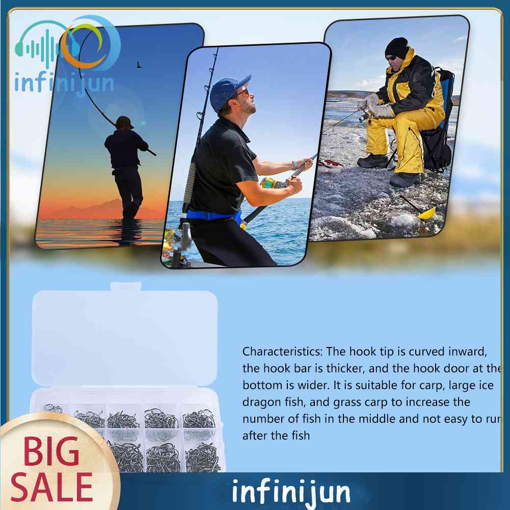 Set 400 / 400 Móc Câu Cá Bằng Thép Cacbon Chất Lượng Cao