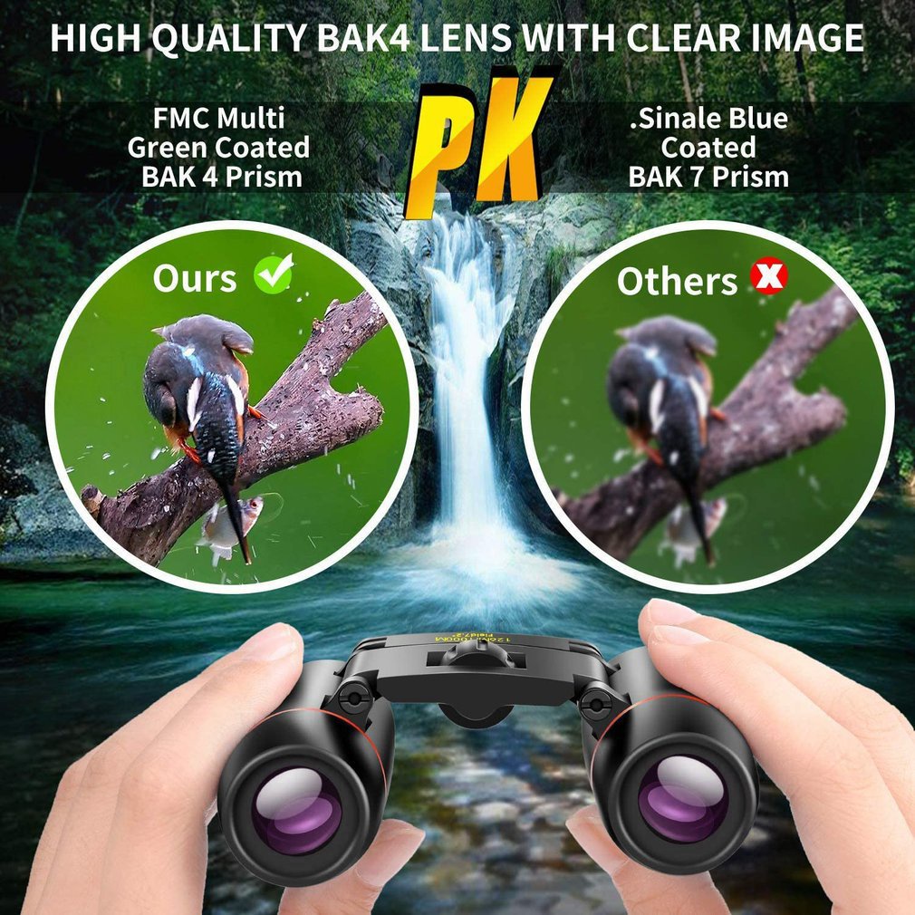30*60 Compact Binoculars Portable Pocket Foldable Waterproof Mountaineering Outdoor Night Vision Telescope [Q/6]
