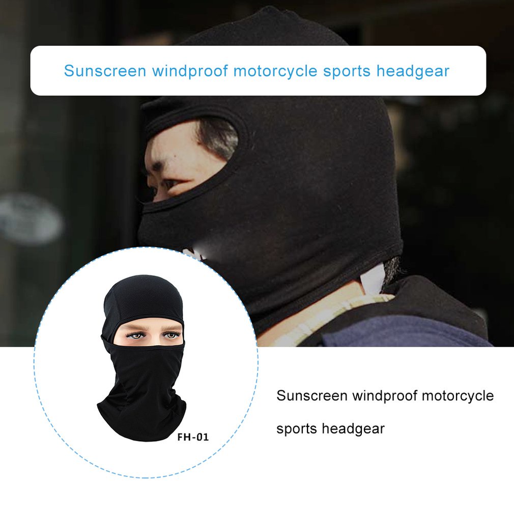Windproof Motorcycle Cycling Outdoor Ski Full Mask Helmet Breathable Sunscreen Windbreaker Facial [Q/9]