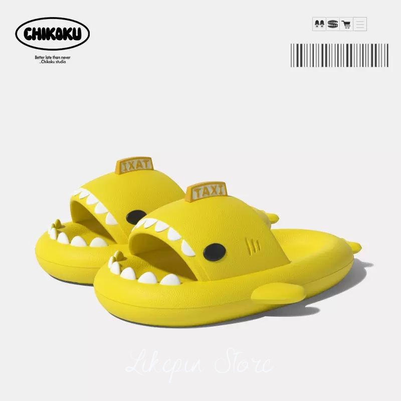 Likepin Store Dép Sandal Đi Biển Chống Trượt Hình Cá Mập 4cm Cho Nam Nữ