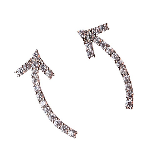 Bông Tai Hình Mũi Tên Đính Đá Đơn Giản Thời Trang Dành Cho Nữ