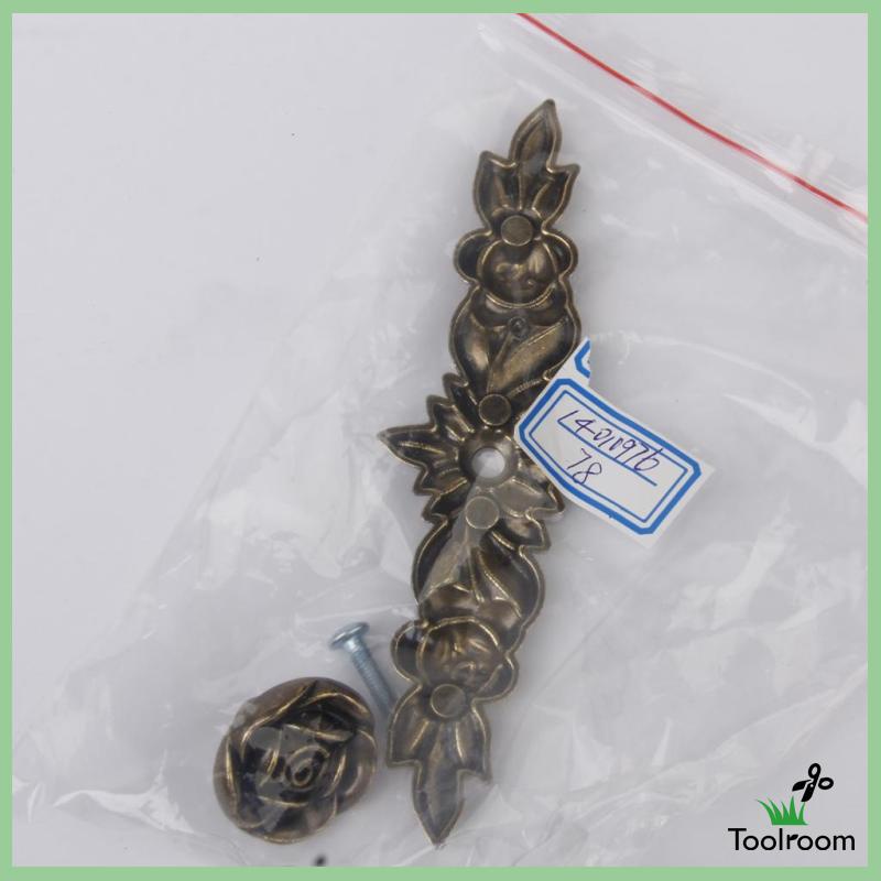 Tay Nắm Cửa Tủ Hình Hoa Hồng Màu Đồng 145mm