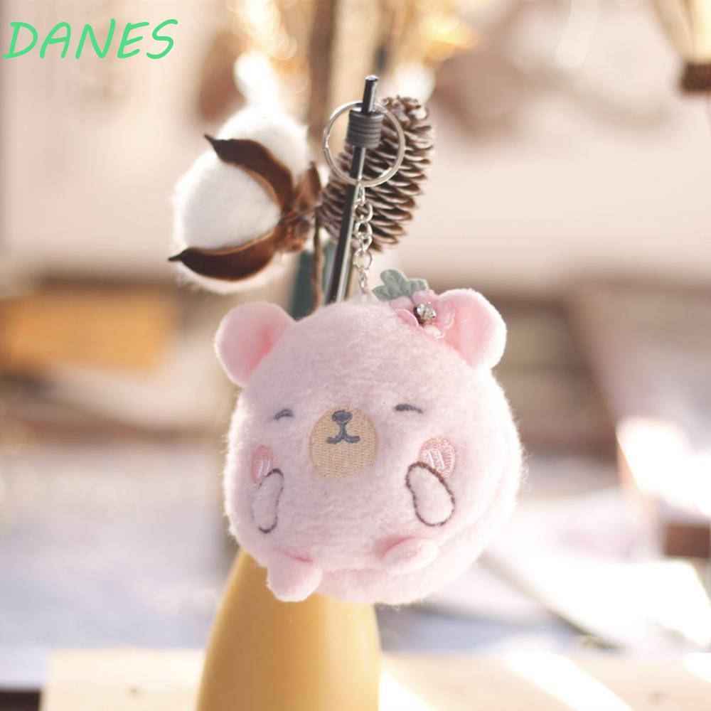 Móc Khóa Xe Hơi Bằng PP Cotton Hình Đầu Heo / Gấu Dễ Thương Cho Nam Và Nữ