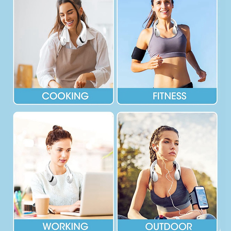 Quạt Làm Mát Đeo Cổ 5000MAh 3 Tốc Độ Có Thể Gấp Gọn Tiện Dụng