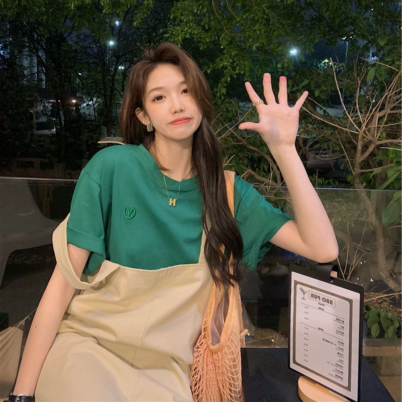 Áo Thun Tay Ngắn Cổ Tròn Dáng Rộng Phong Cách Thời Trang Harajuku Dành Cho Nữ