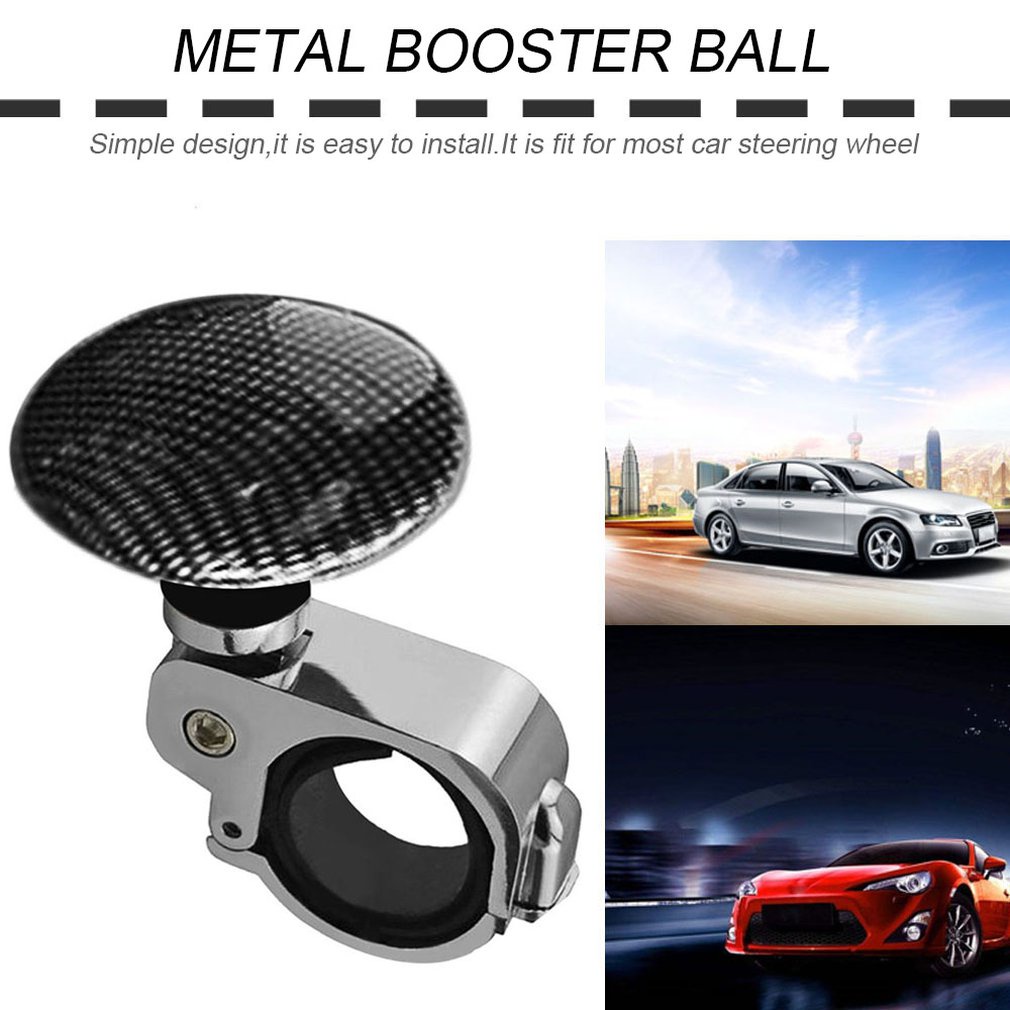 Car Styling Platinum Power Handle Steering Wheel Metal Assisted Ball Spin Knob Clamp Fit For Universal Cars [Q/2]